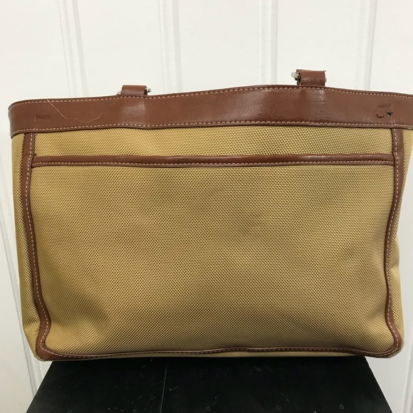 Etienne Aigner shoulder bag purse tan with brown - Picture 7 of 8